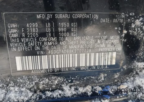 2019 Subaru Impreza 2.0I Premium z USA, uszkodzony, nr VIN 4S3GTAD68K3707729